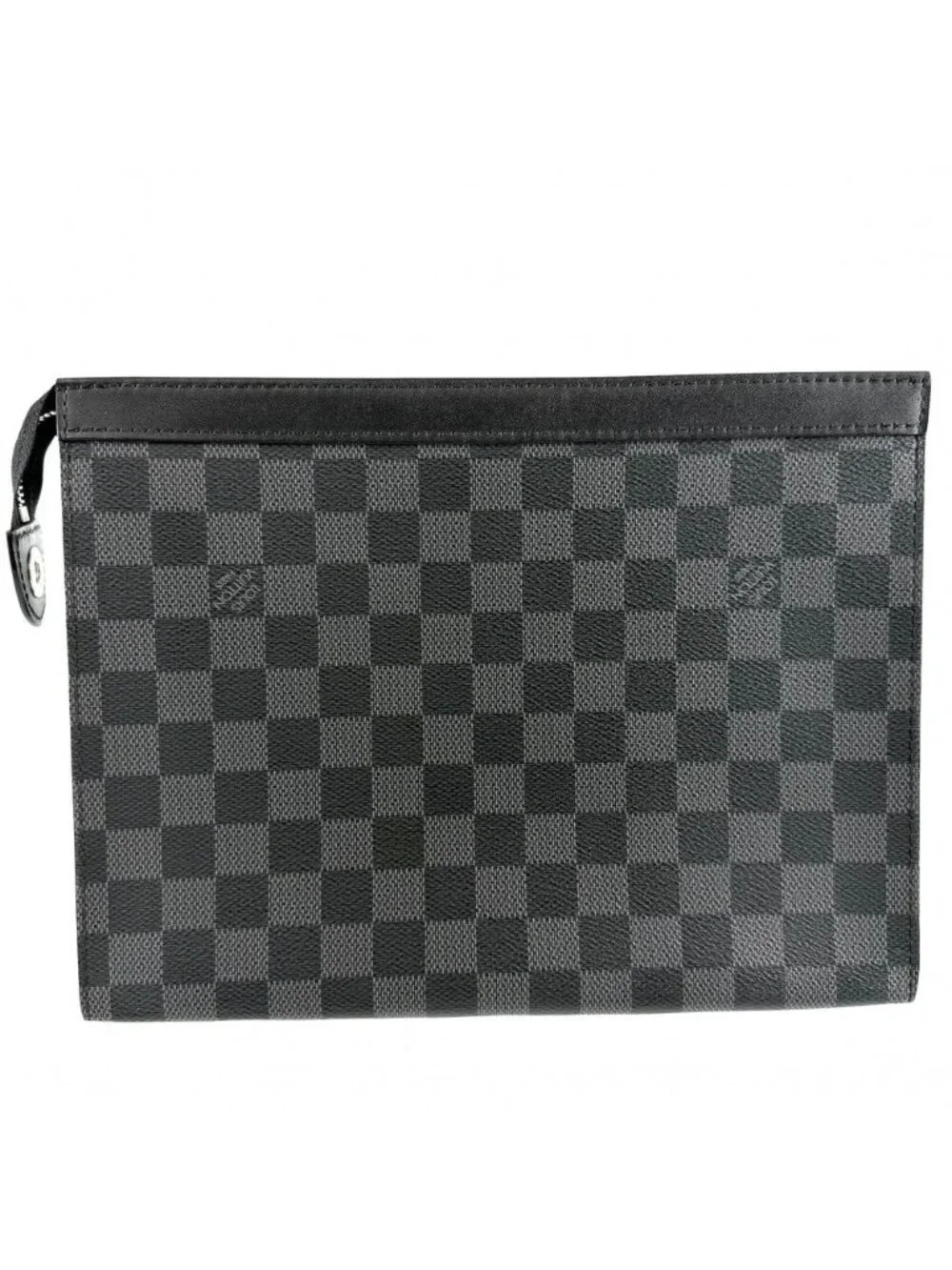 Louis Vuitton Clutch Damier Graphite Pochette Voyage MM Second Black Silver